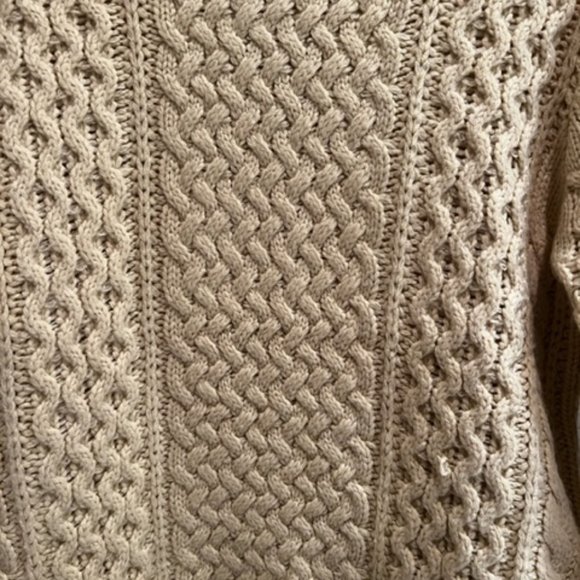 Cream Colored Cable Knit Sweater - Picture 3 of 7